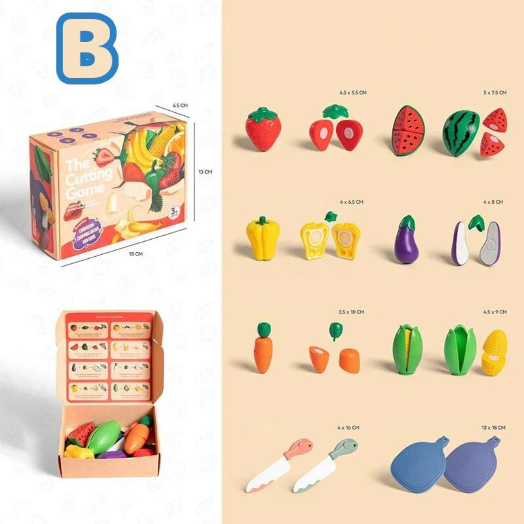 Educatief Montessori Houten Fruitsnijset – Miloleafs