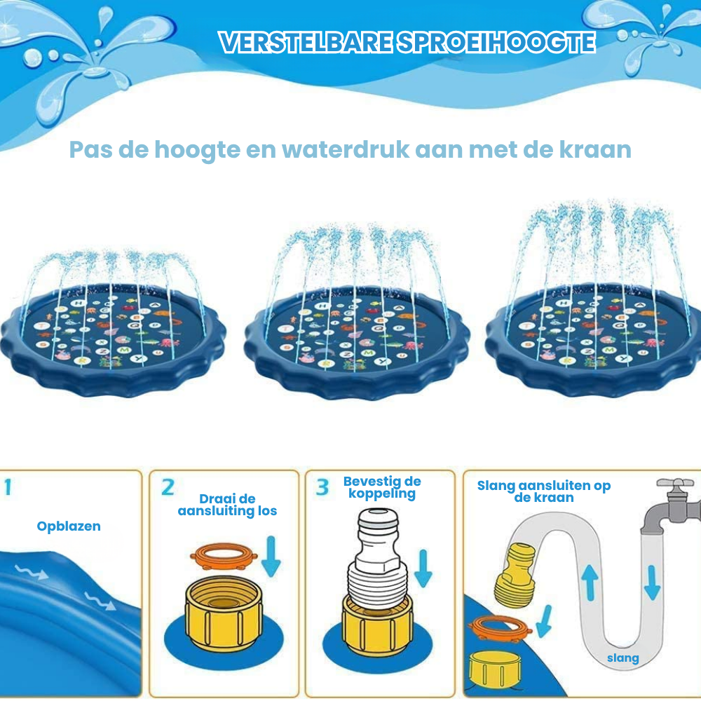 SplashPlay – Opblaasbare Splash Pad voor Baby’s en Peuters