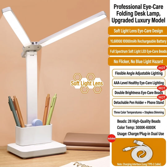 PenGlow – Opvouwbare Bureaulamp met Pennenhouder