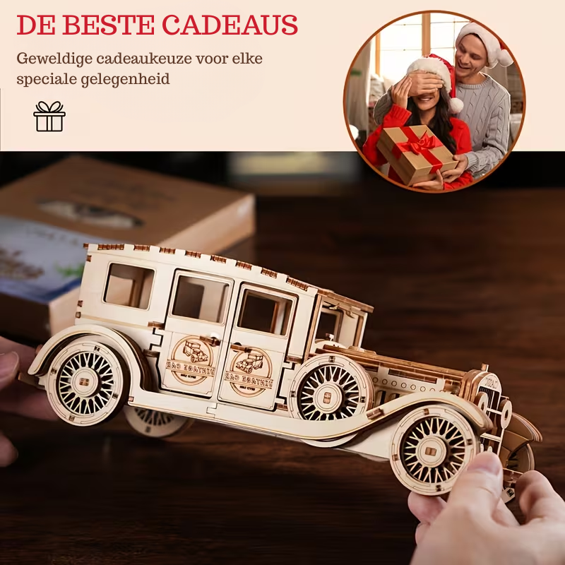 RetroRide – 3D Houten Vintage Auto Puzzel