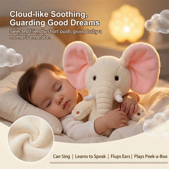 <font dir="auto" style="vertical-align: inherit;"><font dir="auto" style="vertical-align: inherit;">Peluche éléphant qui chante coucou, poupée musicale électrique, aide au sommeil de bébé</font></font>