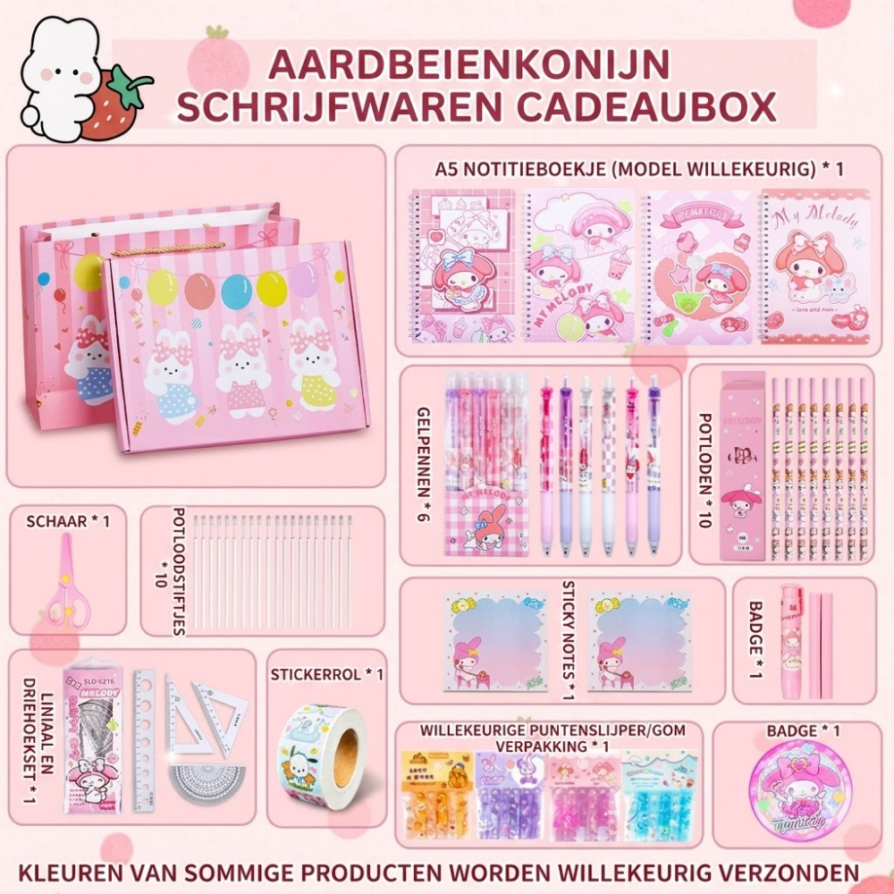 CuteStudy – Schoolspullen Cadeauset met Koffer