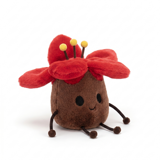 KapokCuddle – Rode Bloem Knuffel Sleutelhanger
