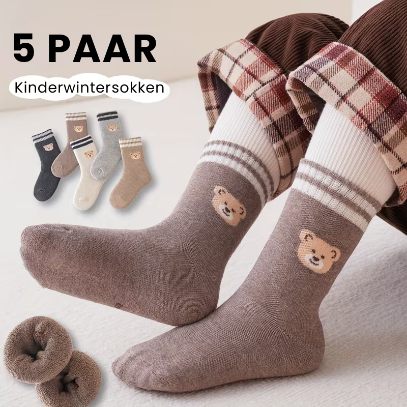 BearCrew™ – 5-Pack Jongens Sokken – Dikke Winter Crew Sokken