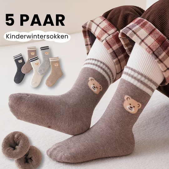 BearCrew™ – 5-Pack Jongens Sokken – Dikke Winter Crew Sokken