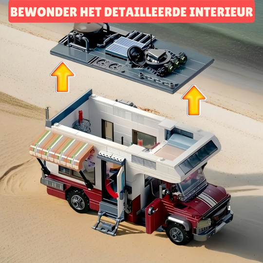 CamperLux™ – 880-delige Luxe Camper Bouwset – Inclusief Verlichting & DIY Model