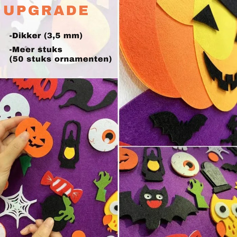 PumpkinPlay™ – DIY Halloween Pompoen Knutselset – Educatief Peuterspeelgoed in Vilt