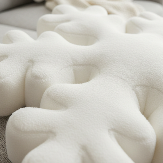 SnowFluff – Sneeuwvlok Pluche Decoratiekussen