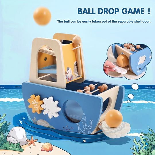 PiratePlay – Houten Piratenschip 5-in-1 Speelset
