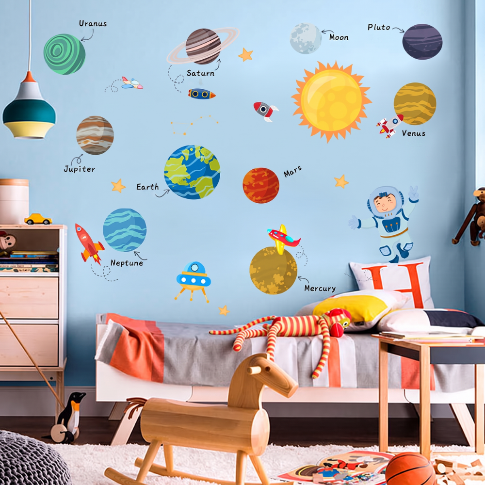 SpaceLearn – Educatieve Zonnestelsel Muursticker
