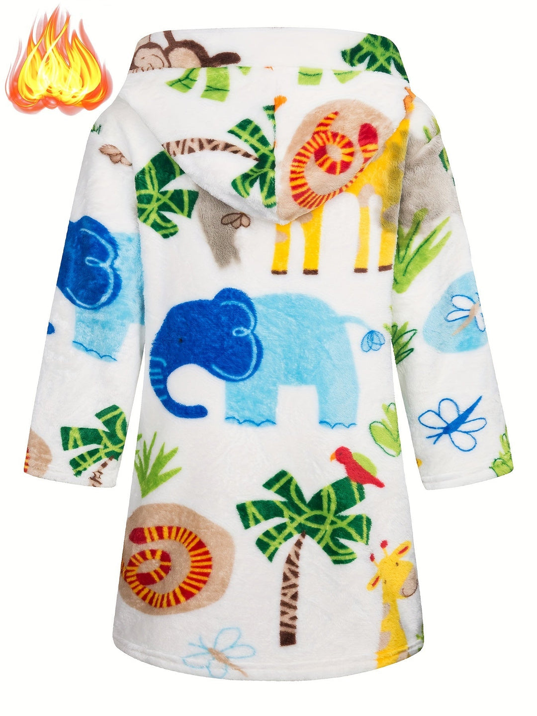 WildFriends™ – Flanellen Kinderbadjas met Capuchon & Dierenprint