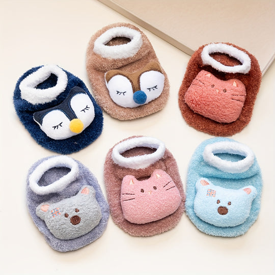 SnugFoot™ – Antislip Sokken voor Meisjes – Zachte & Schattige Dierendesigns (0–5 Jaar)