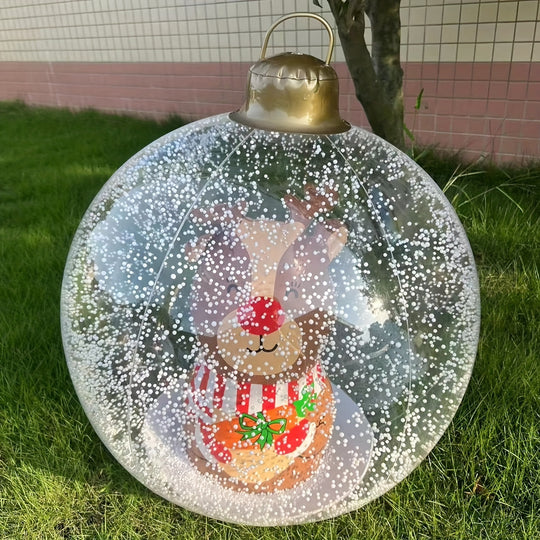 LumiGlobe™ – 60 cm Verlichte Opblaasbare Kerstbal met LED-licht voor Binnen & Terrasdecoratie
