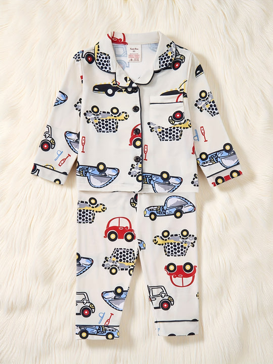 CarDreams™ – 2-delige Jongens Pyjama – Cartoon Auto Print