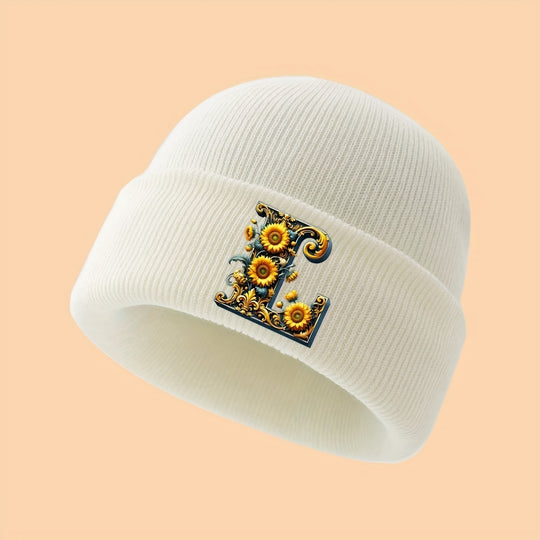 GoldenLetter™ – Meisjes Initialen Muts – Zacht & Winter Warm