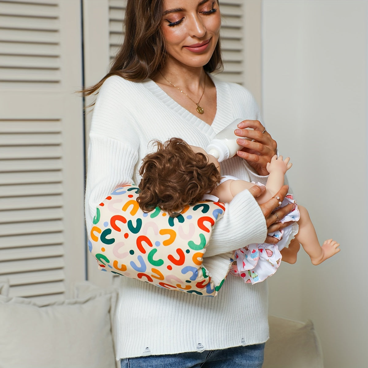FeedEase™ – Zacht Borstvoeding Armkussen – Comfortabele Voedingsondersteuning Baby