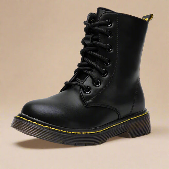 StormStep – Kinder Combat Boots met Veters en Zijrits