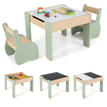 SpinTop™ Montessori Kinder Tafel set – Houten Speeltafel met 2 Stoelen & Draaibaar Verwijde baar Tafelblad