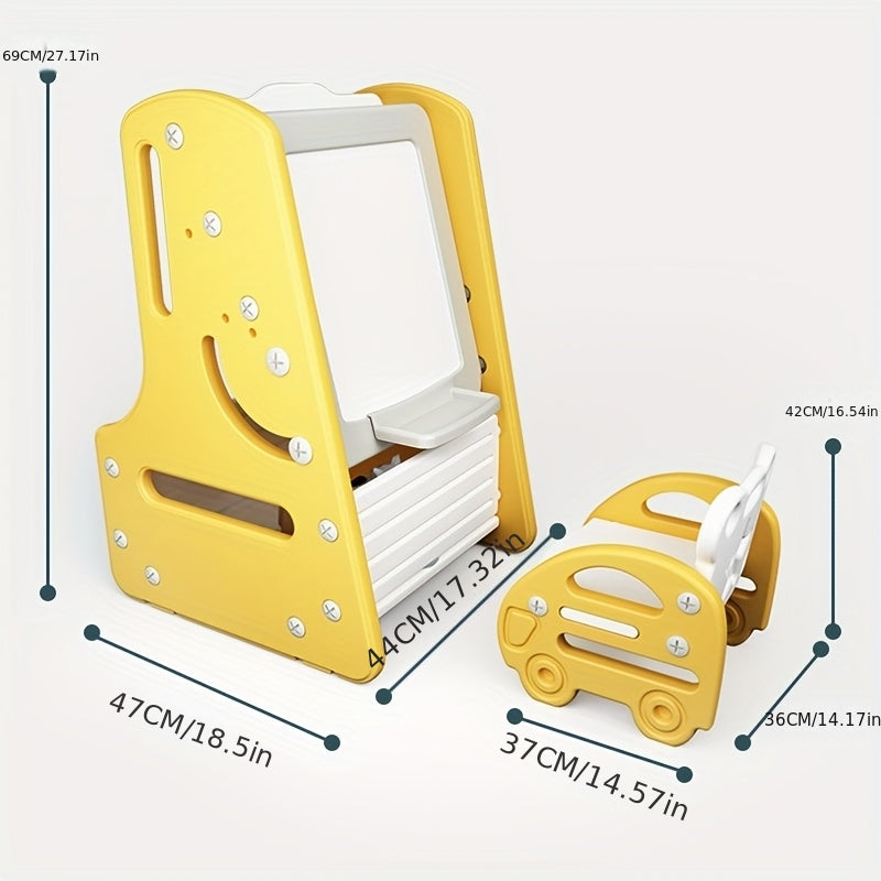 Write&Store™ Magnetisch Kinder Schrijfbord – 2-in-1 Boekenplank & Opbergrek (2 jaar+)