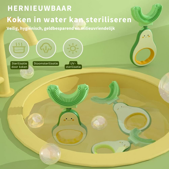 Milobrush™ – 2-pack U-vormige BPA-vrije Kindertandenborstels 360°