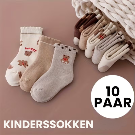 BearToes™ – 10-Pack Kindersokken Set – Warme Dikke Sokken