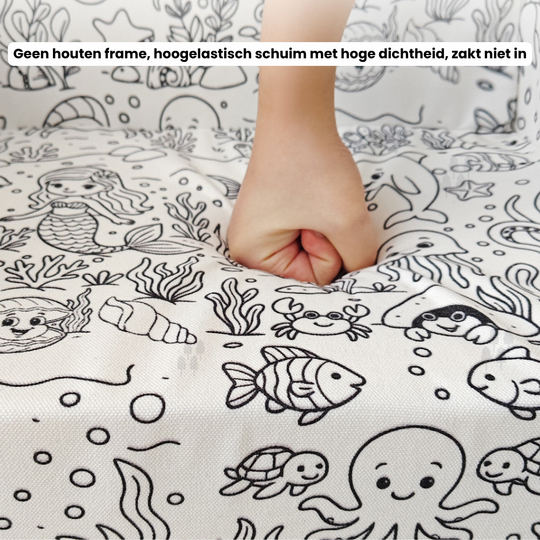 ColorCouch – Inkleurbare Kinderbank met Wasbare Hoes