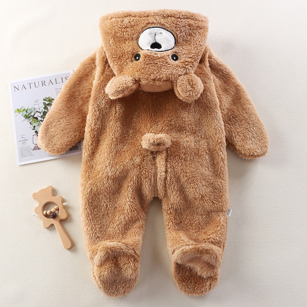 SnugglePaws – Zachte Fleece Baby Onesie met Dierenontwerp