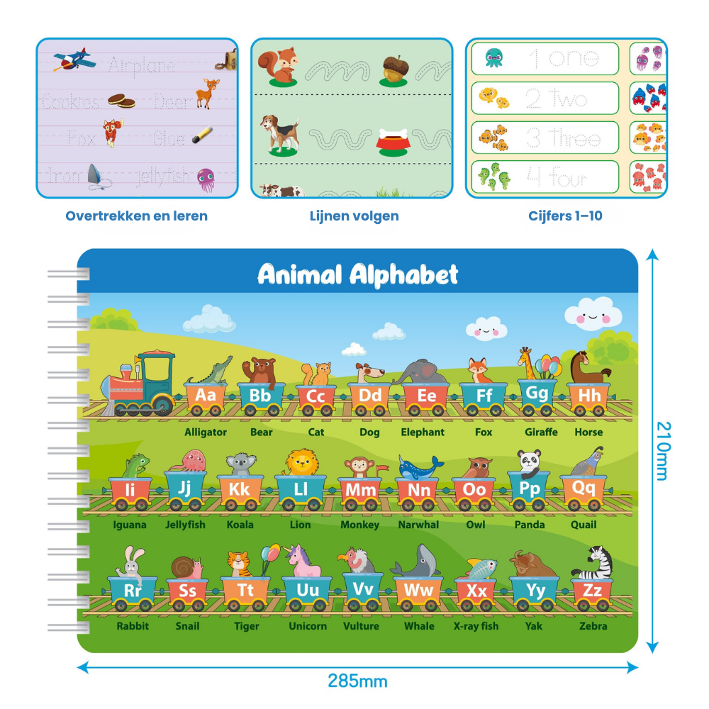 WriteSmart – Herbruikbare Engelse Schrijf & Leer Set