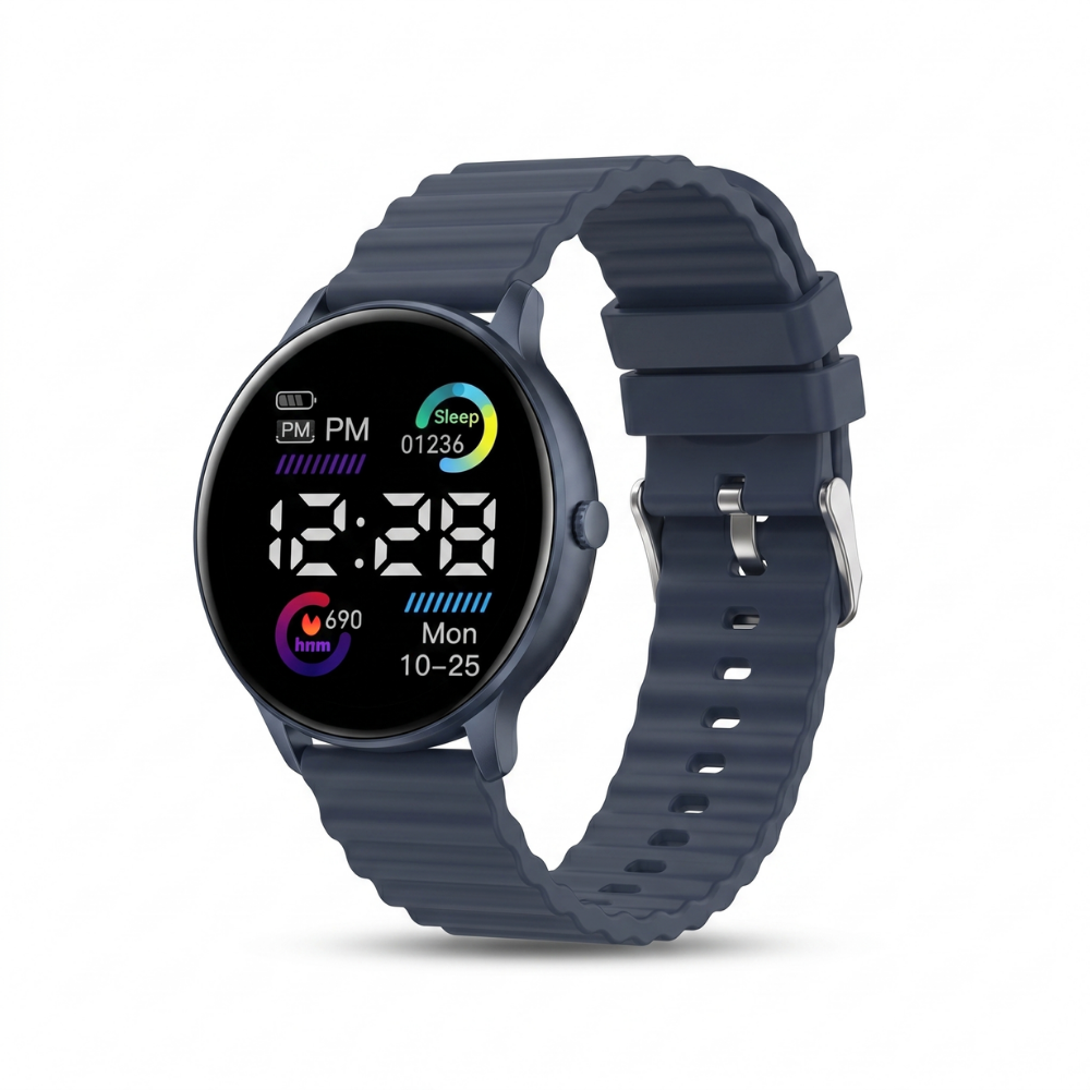 GlowFit – Rond LED Sporthorloge met Siliconen Band
