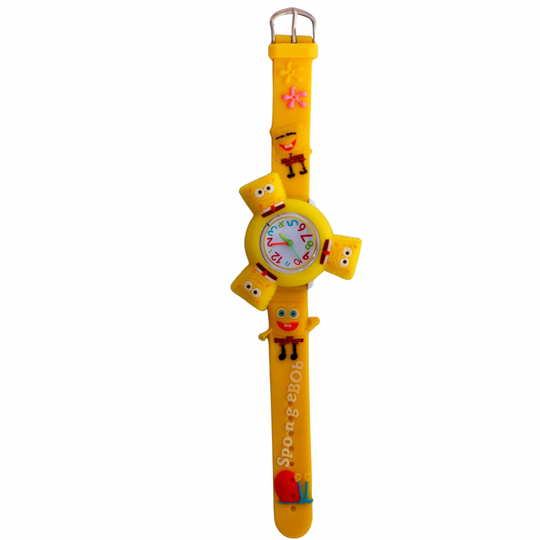 SpongeTime – Geel Cartoon Draaihorloge voor Kinderen
