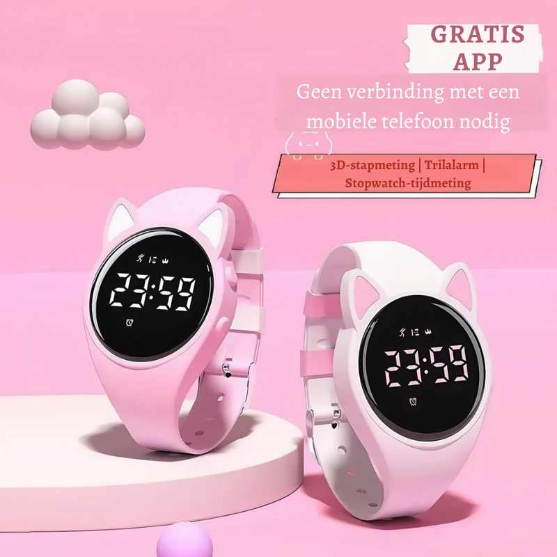 TimeBuddy™ – Schattig Unisex Sporthorloge – Waterdichte Digitale Fitness Tracker
