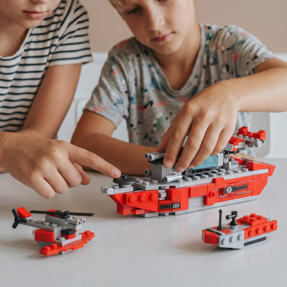 NavalBuilder – 6-in-1 Vliegdekschip Bouwset (138 Stuks)