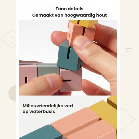 BuildMind – 3D Houten Bouwblokken Puzzel