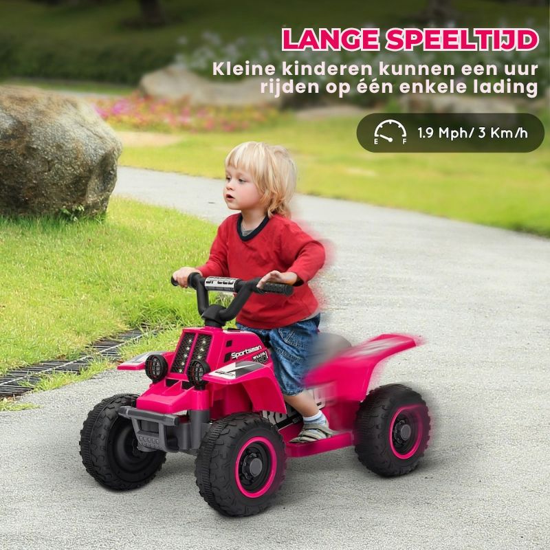 Aiyaplay™ 6V Elektrische Kinder Quad – Roze Ride-On ATV met Voor- & Achteruit Rijden, Comfort Zitting & Ledverlichting (18-36 maanden)