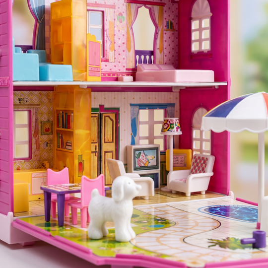 <font dir="auto" style="vertical-align: inherit;"><font dir="auto" style="vertical-align: inherit;">Jouet pour enfants Villa à habiller à monter soi-même avec meubles, lumières, musique et fonctions portatives - Cadeau d'anniversaire</font></font>