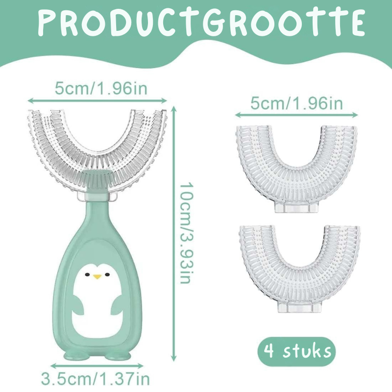 MiloBrush™ – U-vormige Kindertandenborstel 2-pack – 360° Siliconen 2–6 Jaar