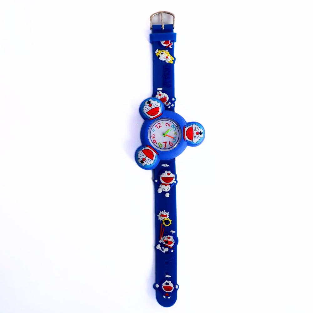 DoraTime – Blauwe Cartoon Draaihorloge voor Kinderen