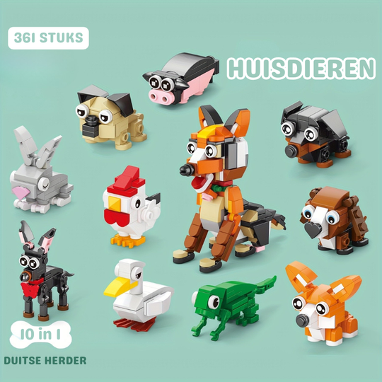 MiniPets™ – 10-in-1 Dierfiguren Bouwset
