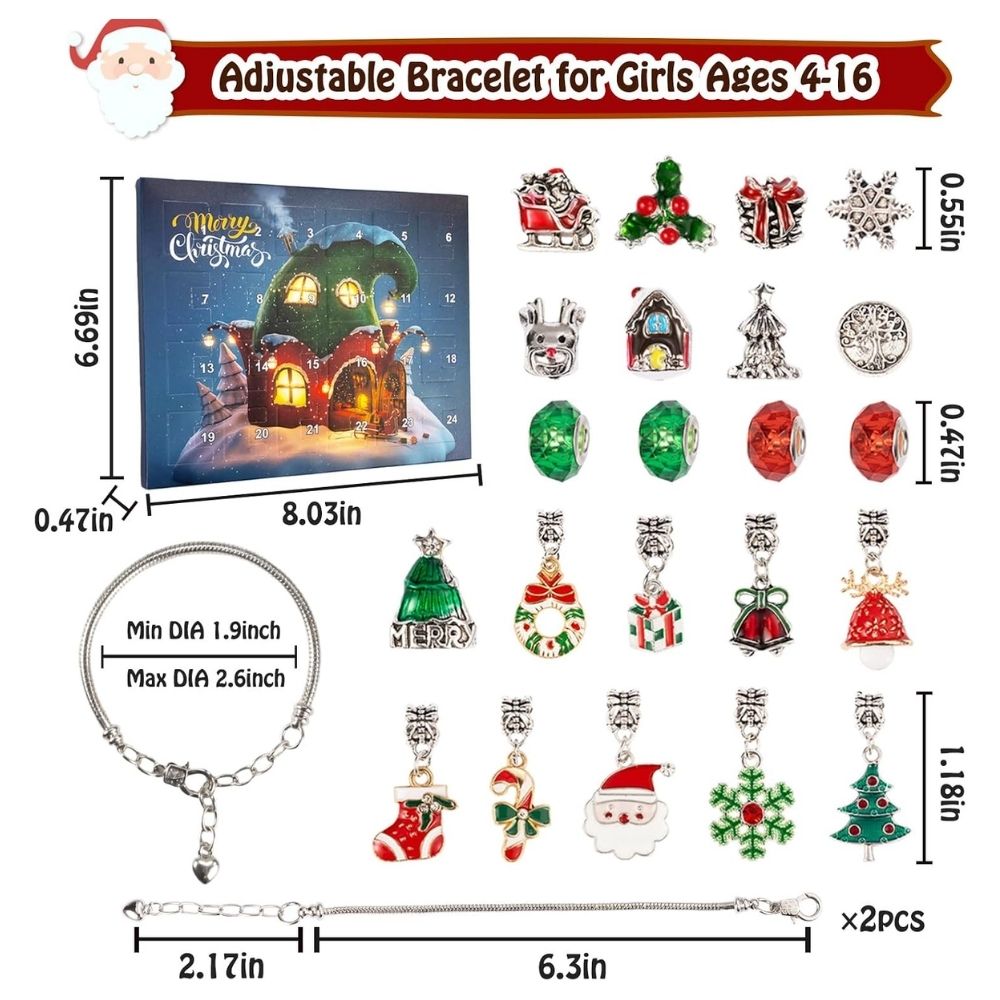 <font dir="auto" style="vertical-align: inherit;"><font dir="auto" style="vertical-align: inherit;">Bracelets de calendrier de l'Avent de Noël DIY transfrontaliers</font></font>