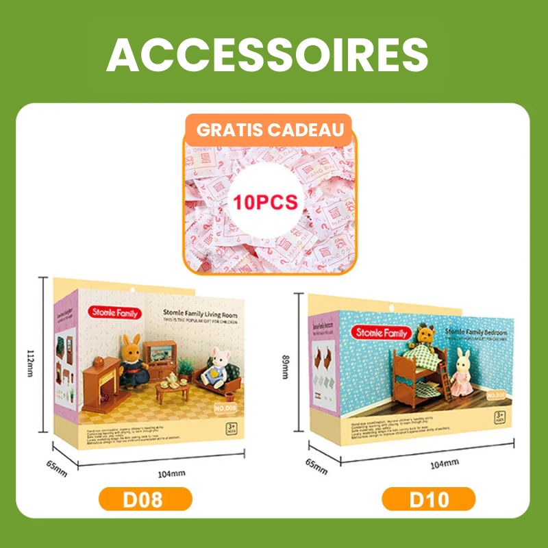 TinyVilla™ – 1:12 Poppenhuis Meubelpakket – Keuken & Dinette