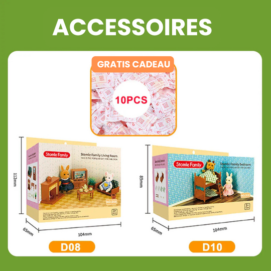 TinyVilla™ – 1:12 Poppenhuis Meubelpakket – Keuken & Dinette