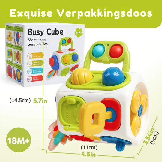 CuriousCube™ – Montessori Sensorische Activiteitenkubus voor Kinderen