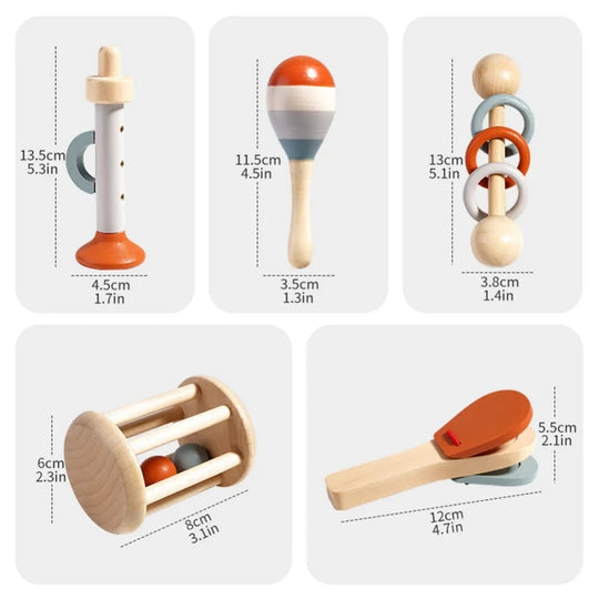 RollDrum – Houten Montessori Rammelset