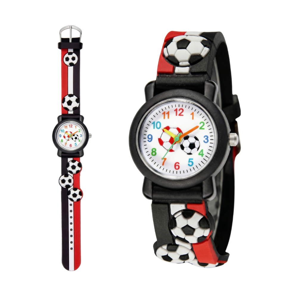 GoalTime – Kinderhorloge met Voetbalpatroon – Quartz & Sportief