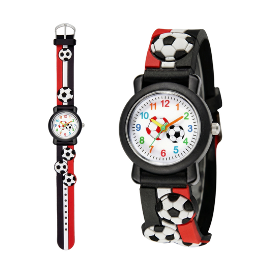 GoalTime – Kinderhorloge met Voetbalpatroon – Quartz & Sportief