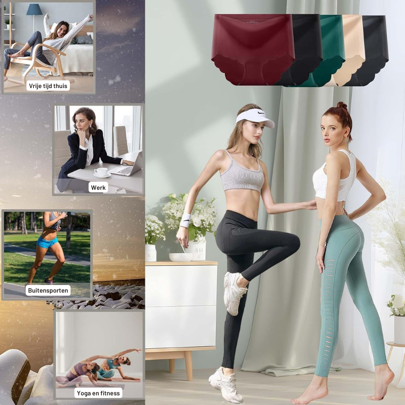 ComfyCurve™ – 4-pack Naadloos Damesondergoed, Hoge Taille, Comfortabel en Vormgevend