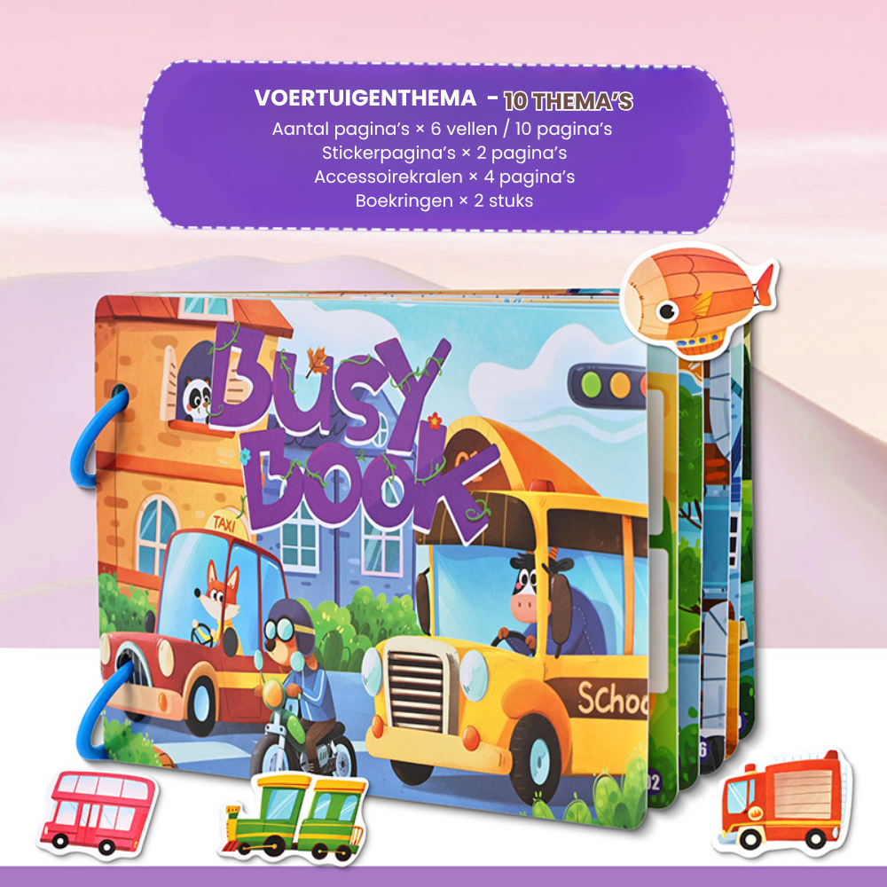 QuietLearn – Montessori Busy Book met Herbruikbare Stickers