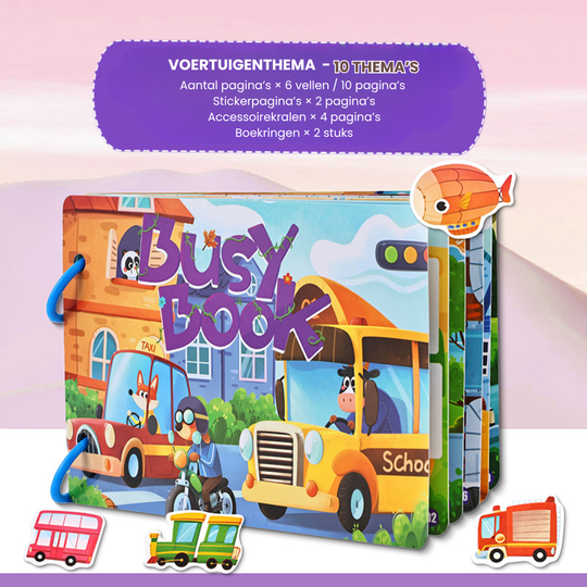 QuietLearn – Montessori Busy Book met Herbruikbare Stickers