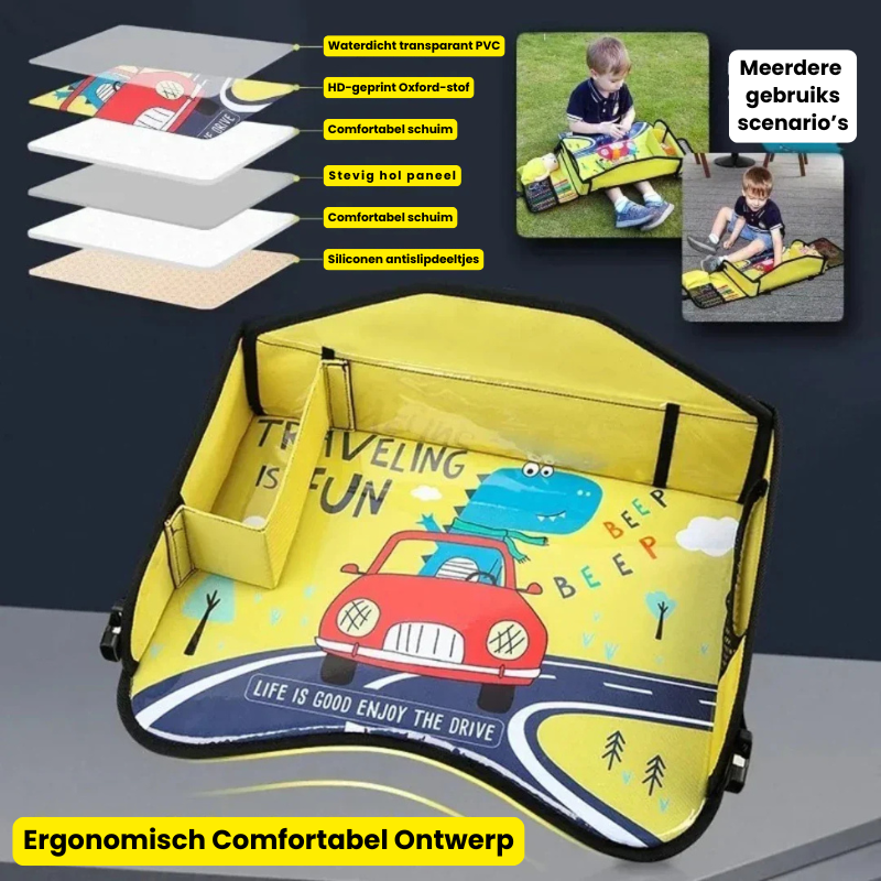 TravelMate™ – Draagbare Kinder Autostoel Tafel – Veilig & Comfortabel