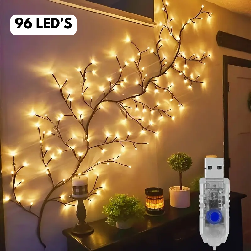 LumiVine™ – Buigbare LED Wilgentaklamp met Lichtjes